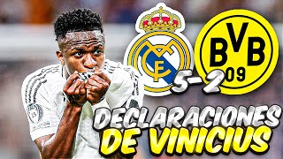 🗣️ Declaracion de VINICIUS JR luego de marcar un HATTRICK en CHAMPIONS LEAGUE [upl. by Nimocks]