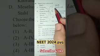 NEET 2024 pyq 💯🎯 Molecular basis of inheritance neet pyq shortsfeed study viral [upl. by Pascale]