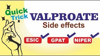 Valproate Side effects II Quick tricks to learn faster [upl. by Ydnirb]