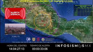 Monitor SASMEX y canales de TV durante la Alerta Sísmica del 7 de diciembre de 2023 M57 en Puebla [upl. by Sharlene]