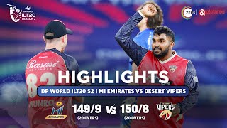 ILT20 S2  हिंदी  HIGHLIGHTS  Desert Vipers VS MI Emirates  T20 Cricket  30th Jan [upl. by Rosamond]