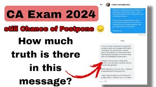 ICAI CA intermediate may 2024 postponed news। ICAI CA Final Exam may 2024 postponed News today [upl. by Nanreh]