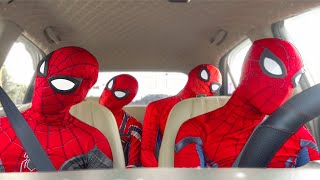 Spiderman and friends dancing in Car [upl. by Colvert843]