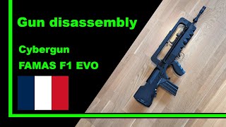 Airsoft gun disassembly Cybergun FAMAS F1 EVO [upl. by Nevram]