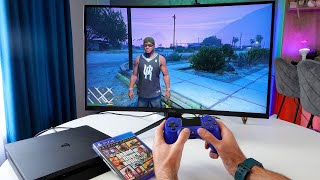 PS4 Slim On 27quot Curved Gaming Monitor GTA 5 POV Gameplay Test [upl. by Ylla456]