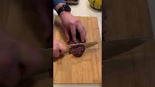 Slicing a perfect ribeye steak grill cookingchannel cookingathome cooking cookingvideo steak [upl. by Jammie]