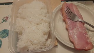 Gammon Steak amp Rice Eating ASMR [upl. by Garner]