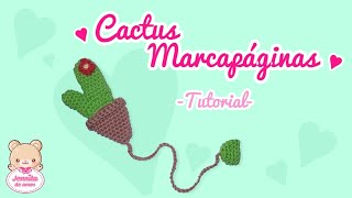 CACTUS MARCAPAGINA Amigurumi tutorial Nivel Básico Patrón en Descripción [upl. by Hakceber]