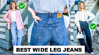 Best Wide Leg Jeans Haul  Sezane Wide Leg Trousers Levis Ribcage Wide Leg amp Everlane Baggy Jeans [upl. by Darbie]