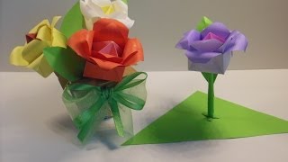 Einfache OrigamiBlume  OrigamiRose [upl. by Kendall]