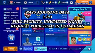 SM 25 mod save data v 103 FULL FACILITY  UNLIMITED MONEY 10 [upl. by Ahsaekal]