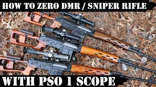 How to Zero quotComBlockquot DMR  Sniper rifle with PSO1 Scope How to use PSO 1 scope [upl. by Byron]