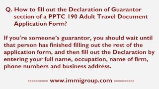 How to fill out the Declaration of Guarantor section of a PPTC 190 Adult Travel DAF [upl. by Hoskinson820]