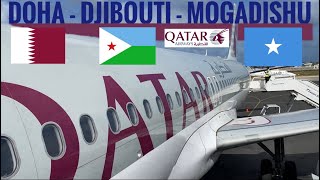 TRIPREPORT  Qatar Airways ECONOMY  Airbus A320  Doha  Djibouti  Mogadishu [upl. by Eleanor]