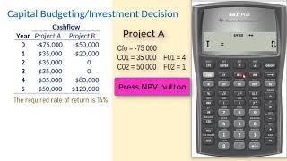 BA II Plus Cash Flows 2 Capital Budgeting NPV [upl. by Ahcorb]