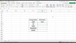 Konwertowanie długości  centymetry na kilometry EXCEL [upl. by Nedaj]