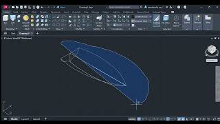 Tugas autocad mendesain speedboat [upl. by Ahsikit]