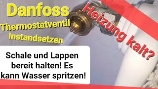 Heizung Kalt Danfoss Thermostatventil Reparieren  Instandsetzen [upl. by Qooraf]