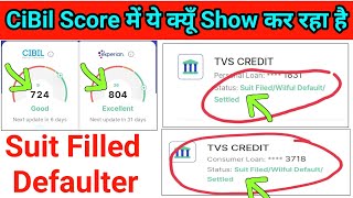 CiBil Score में Suit Filed Default Settlement क्यूँ Show करता हैं कितने दिन में Removed होगा 2024 [upl. by Eladnek]