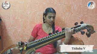 Tathvamariya Tarama  Reethigowla  Veena Cover  Titiksha V  SSGSV [upl. by Aniuqaoj]