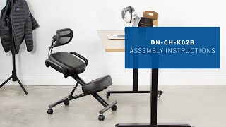 DNCHK02B Adjustable Ergonomic Kneeling Chair with Back Support Assembly by VIVO [upl. by Atnwahsal]