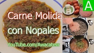 Carne Molida de Res con Nopales en Salsa Roja Recetas de cocina mexicana faciles y economicas [upl. by Erle]