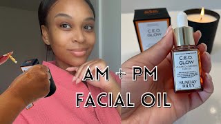 Sunday Riley CEO Glow Vitamin C  Turmeric Facial Oil  Review  Demo [upl. by Anawaj]