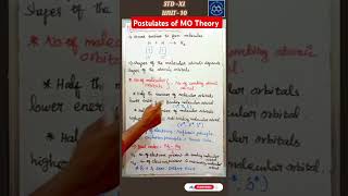 Postulates of Molecular Orbital Theory neet 11thchemistry shortvideo chemistry [upl. by Lamhaj]