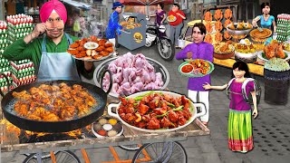 Famous Chicken Pakoda Cooking Recipe Street Food By Sardarji Hindi Kahaniya Hindi Moral Stories [upl. by Eimmat]