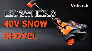 Unboxing Voltask 40V SS40A LED and Wheels Equipped Cordless Snow Shovel [upl. by Jeavons]