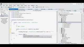 MVC C Simple example how to pass parameters to Controller and display it in View [upl. by Indnahc]