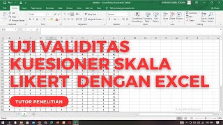 Tutorial Uji Validitas Kuesioner Skala Likert Menggunakan Excel [upl. by Warrin932]