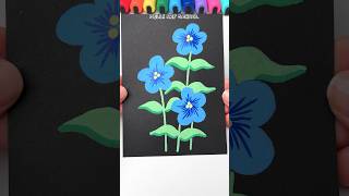 Blue Flowers on the Black paper creative artshorts [upl. by Clayberg]