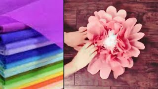 DIY tissue Paper Pom Tutorial Decorations idea How to make easy tissue paper flower diy paper craft [upl. by Belldas]