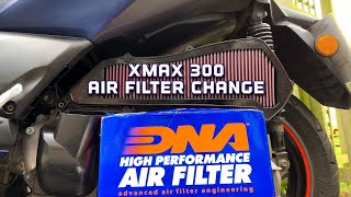 Changing Air Filter on my XMAX 300  DNA Air Filter [upl. by Drais]