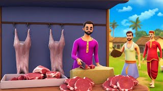 लालची मटन व्यापारी  Greedy Mutton Traders Story in Hindi  Village Comedy Stories Maa Maa Tv Hindi [upl. by Eelir]