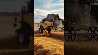 Harvester  New Holland CX8 90 Machinery working on the soybean field agriculture machine farm [upl. by Acinor41]