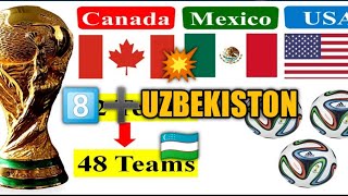 Jahon🌍 chempionati💥2026⚽48 Terma jamoa ⛳Osiyoga8⃣Ta imkonyat🙌uzbekistan🇺🇿 [upl. by Rettke498]