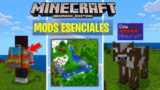 PACK DE MODS ESENCIALES 121  MiniMapa Jei Indicadores etc Para Minecraft PE [upl. by Suirauqram852]