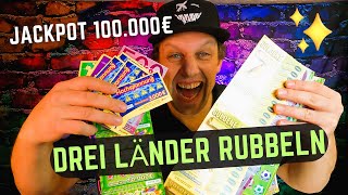 Rubbellose 💰💰 Jackpot im 3 Ländereck Rubbeln [upl. by Trout957]