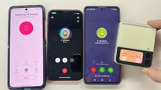 Incoming Call iPhone 11pro vs Samsung Z Flip TamTam Motorola Poco X6 Timer WhatsApp [upl. by Leuqer]