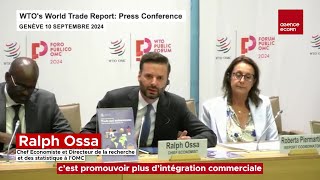 Forum OMC  Question clé d’Ecofin sur le commerce africain posée à Ralph Ossa [upl. by Llesig690]