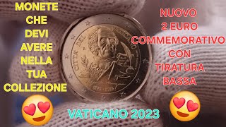 VATICANO 2023  2 EURO COMMEMORATIVO 150° ANNIVERSARIO DELLA MORTE DI ALESSANDRO MANZONI [upl. by Ferreby]