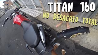 TITAN 160 SEM RETROVISOR COM ESCAPAMENTO GP COMPETITION [upl. by Oijres]