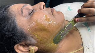 Full face wax  face waxing  facial hair removal fullfacewax [upl. by Marutani]