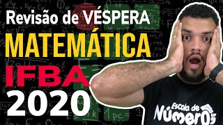 IFBA 2020  PREMONIÇÃO de Matemática 15 questões comentadas [upl. by Llerihs]