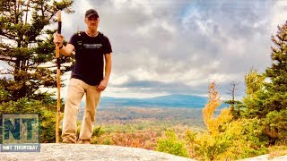 Bushwacking hiking to a mountain top in New Hampshire Fall foliage Iphone XS video [upl. by Ainoval]