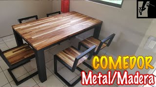 ✔️Mesa comedor de Metal y Madera de Huanacaxtle Parota [upl. by Anivas]