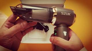 SZUK SZC012 180000PA Car Vacuum Cleaner Wireless Mini Handheld Strong Suction Cleaning Machine [upl. by Enedan]