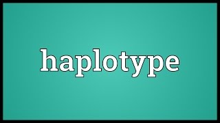 Haplotype Meaning [upl. by Jaymee]